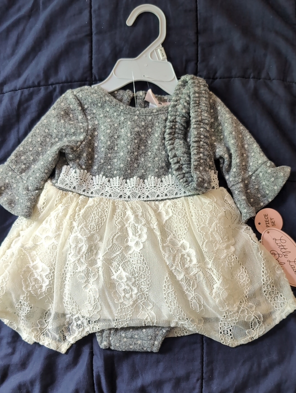 LITTLE LASS BABY Infant Girl's 3-Piece Dress Set  - Size 6/9 Mos.